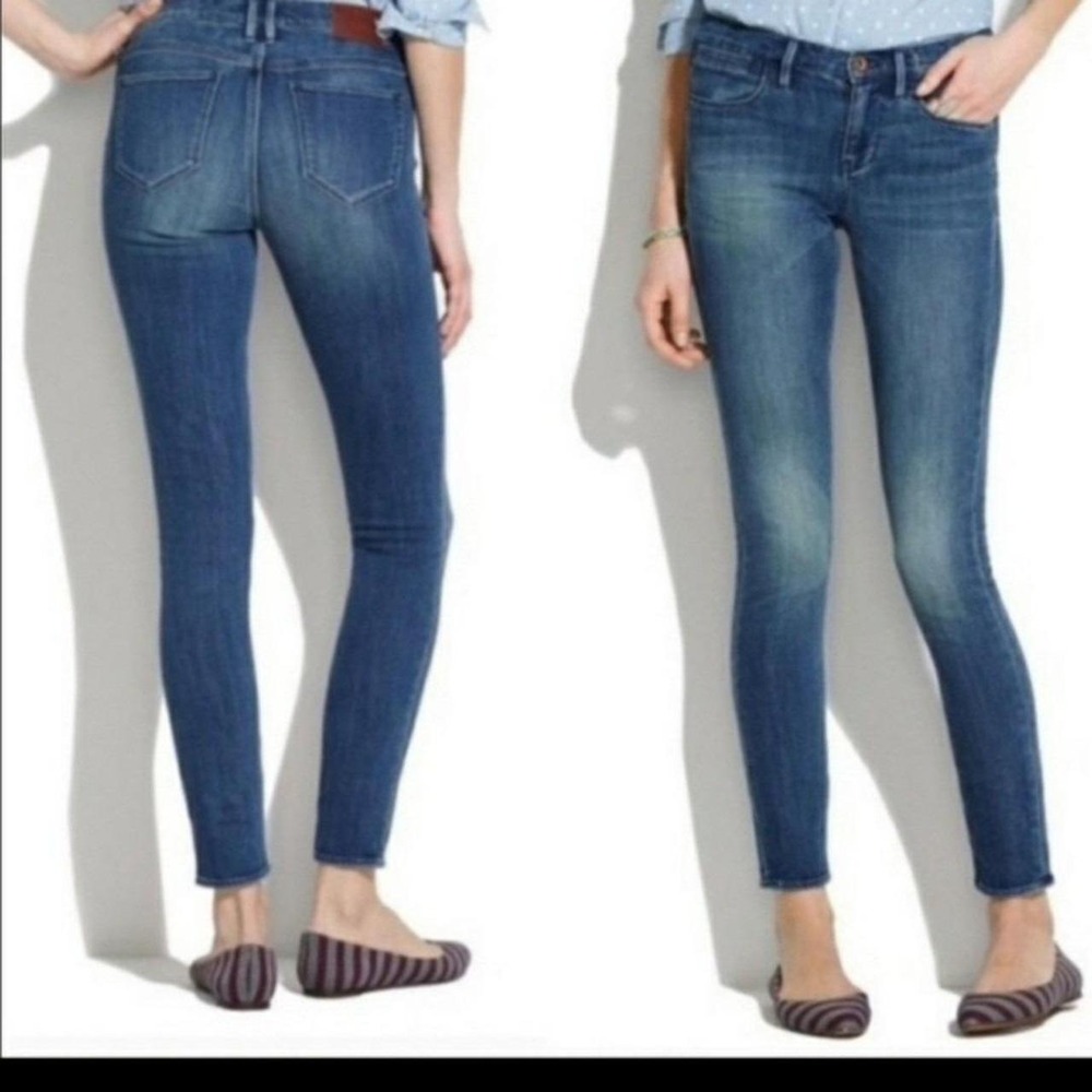 Madewell Classic Mid Rise Denim Jeans 25 Ankle Capsule Wardrobe Clean Skinny EUC